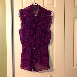 Rock&Roll Cowgirl Purple Cheata Print Shirt